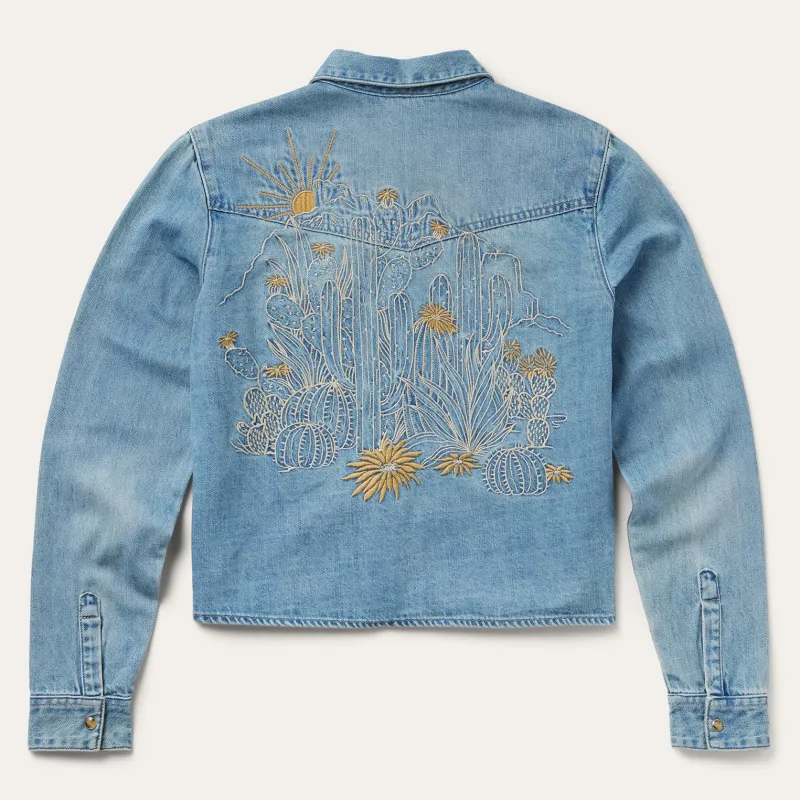 Embroidered Denim Cropped Shirt sold by Stetson
