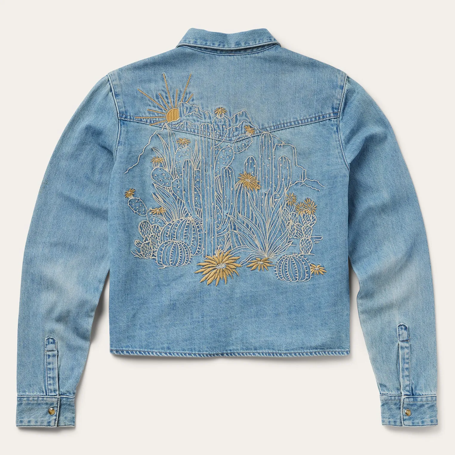 Embroidered Denim Cropped Shirt sold by Stetson