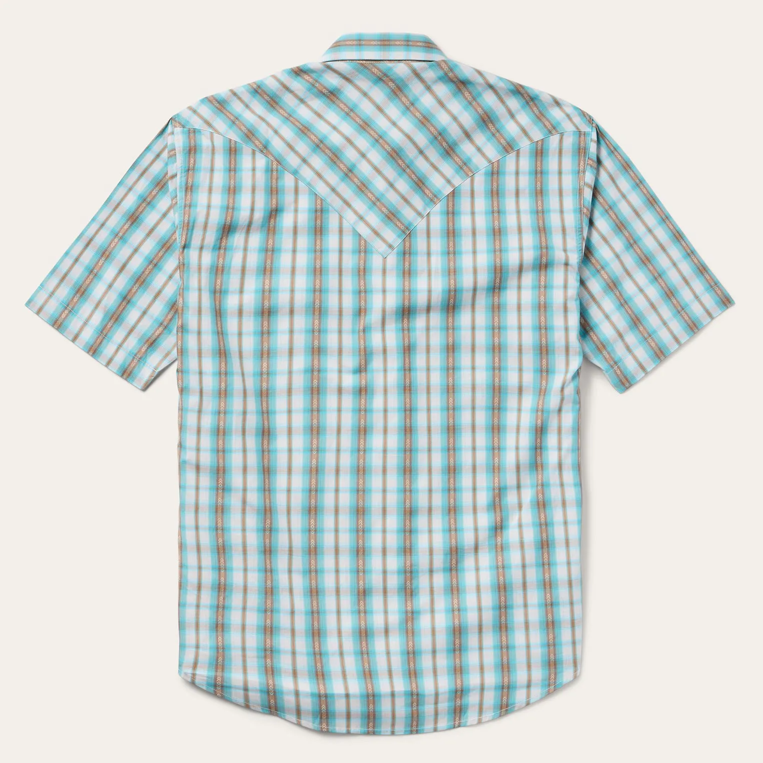 Turquoise Plaid Short-Sleeve Western Shirt sold by Stetson product image thumbnail 2