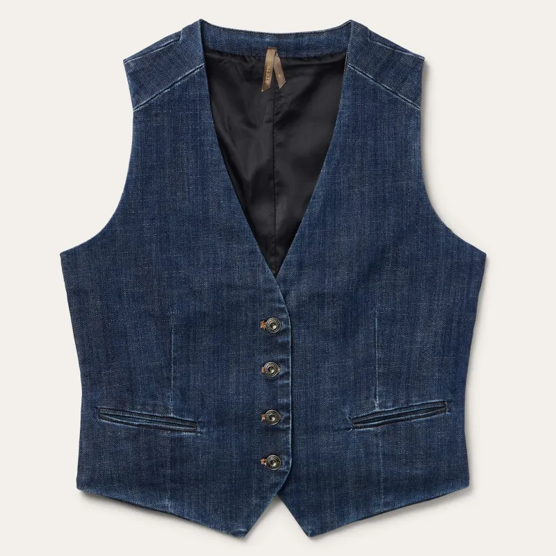 Dark Wash Stretch Denim Vest sold by Stetson