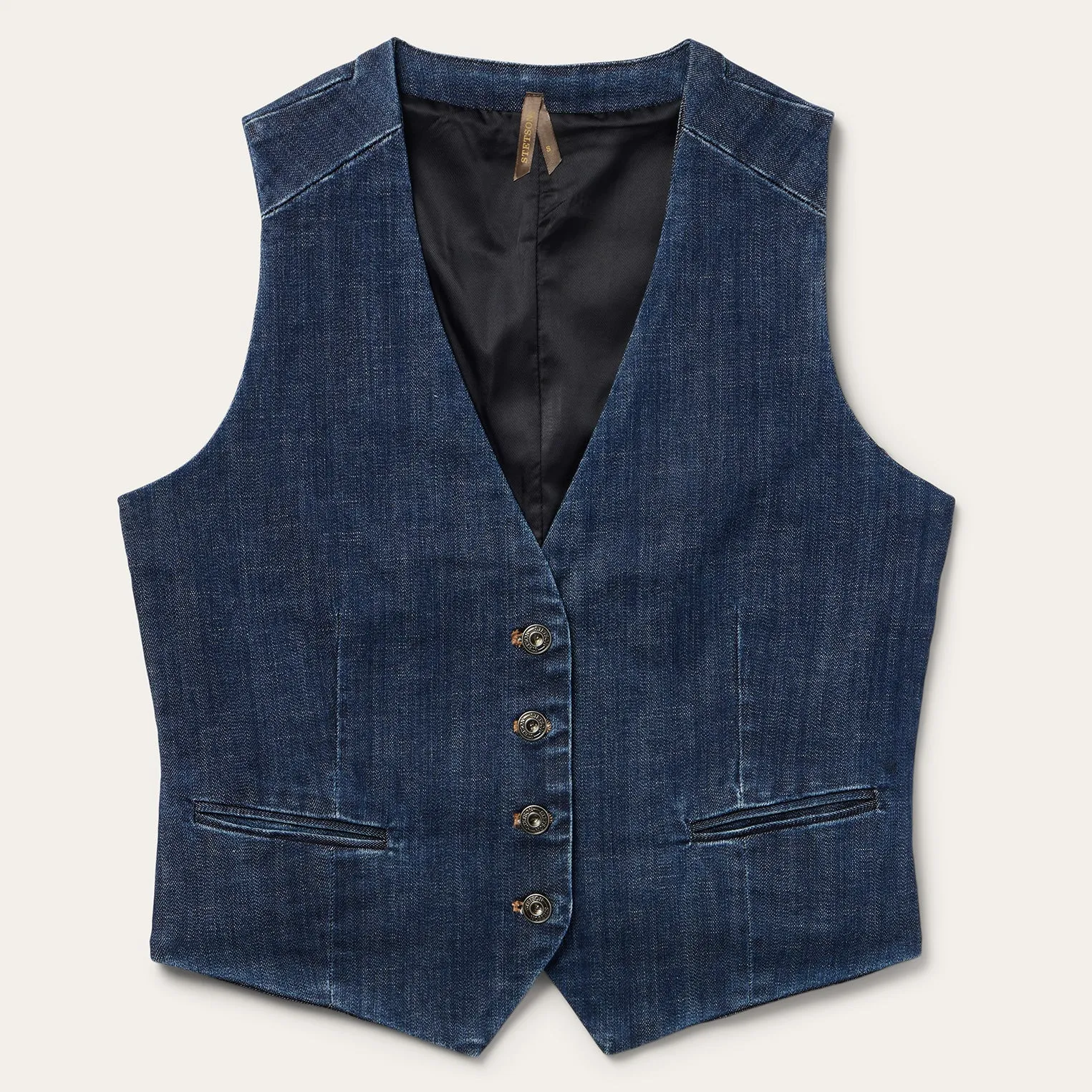 Dark Wash Stretch Denim Vest sold by Stetson