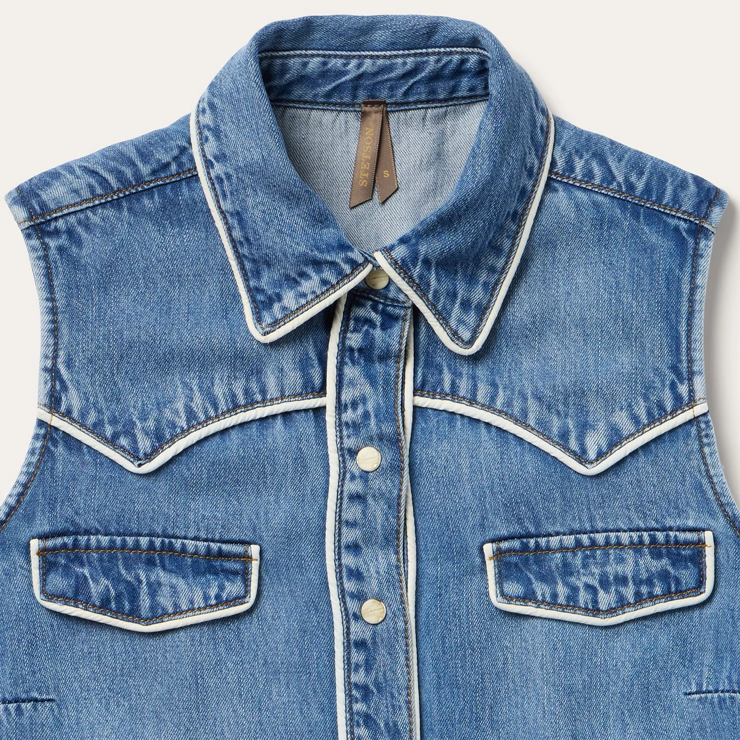 Sleeveless Denim Western Shirt sold by Stetson product image thumbnail 3