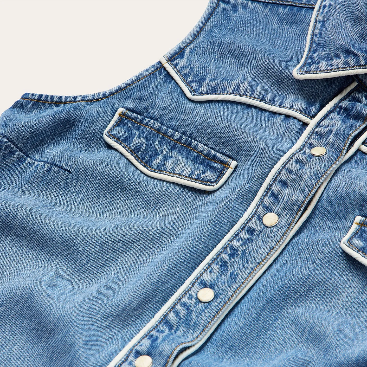 Sleeveless Denim Western Shirt sold by Stetson product image thumbnail 4