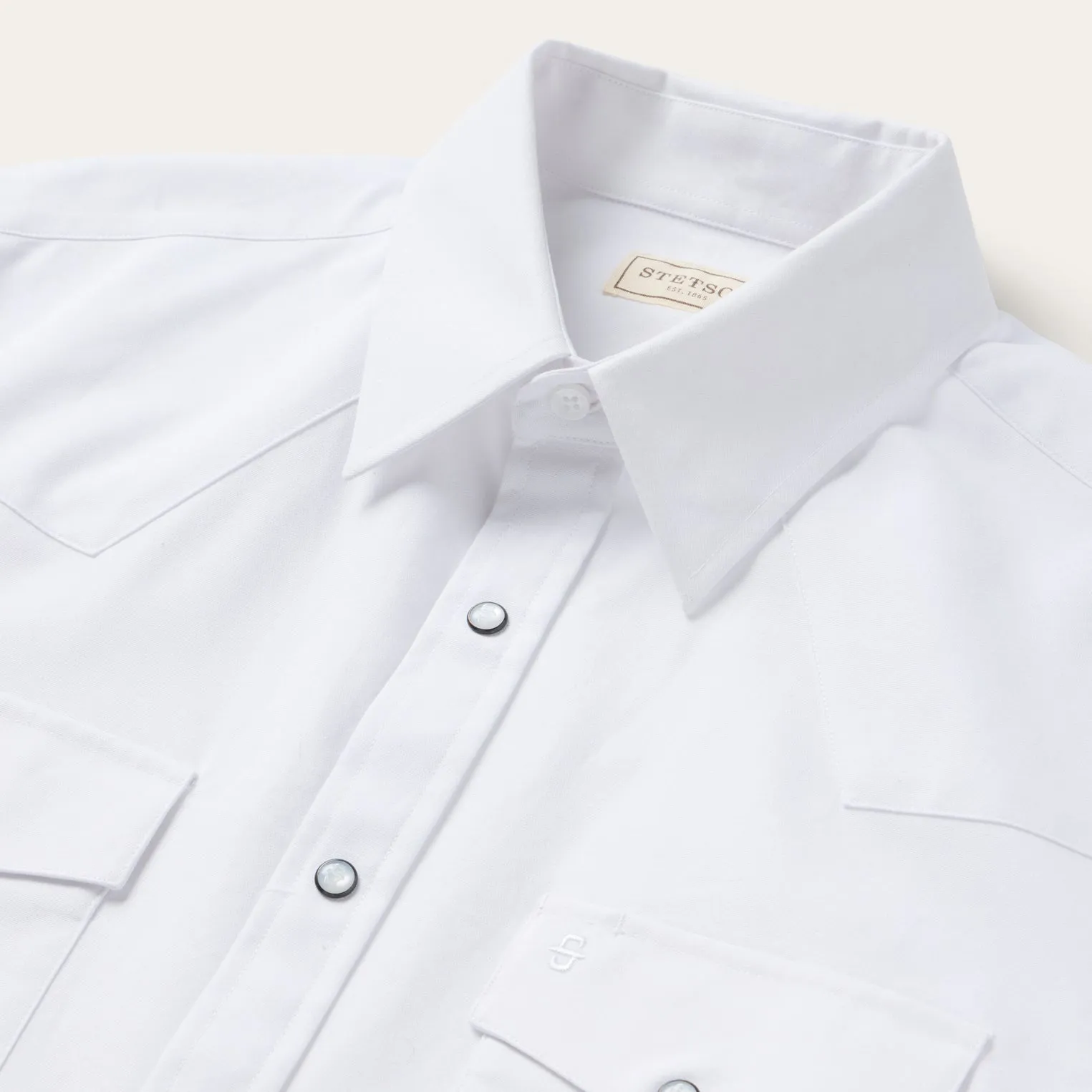 White Oxford Short Sleeve Western Shirt sold by Stetson product image thumbnail 3