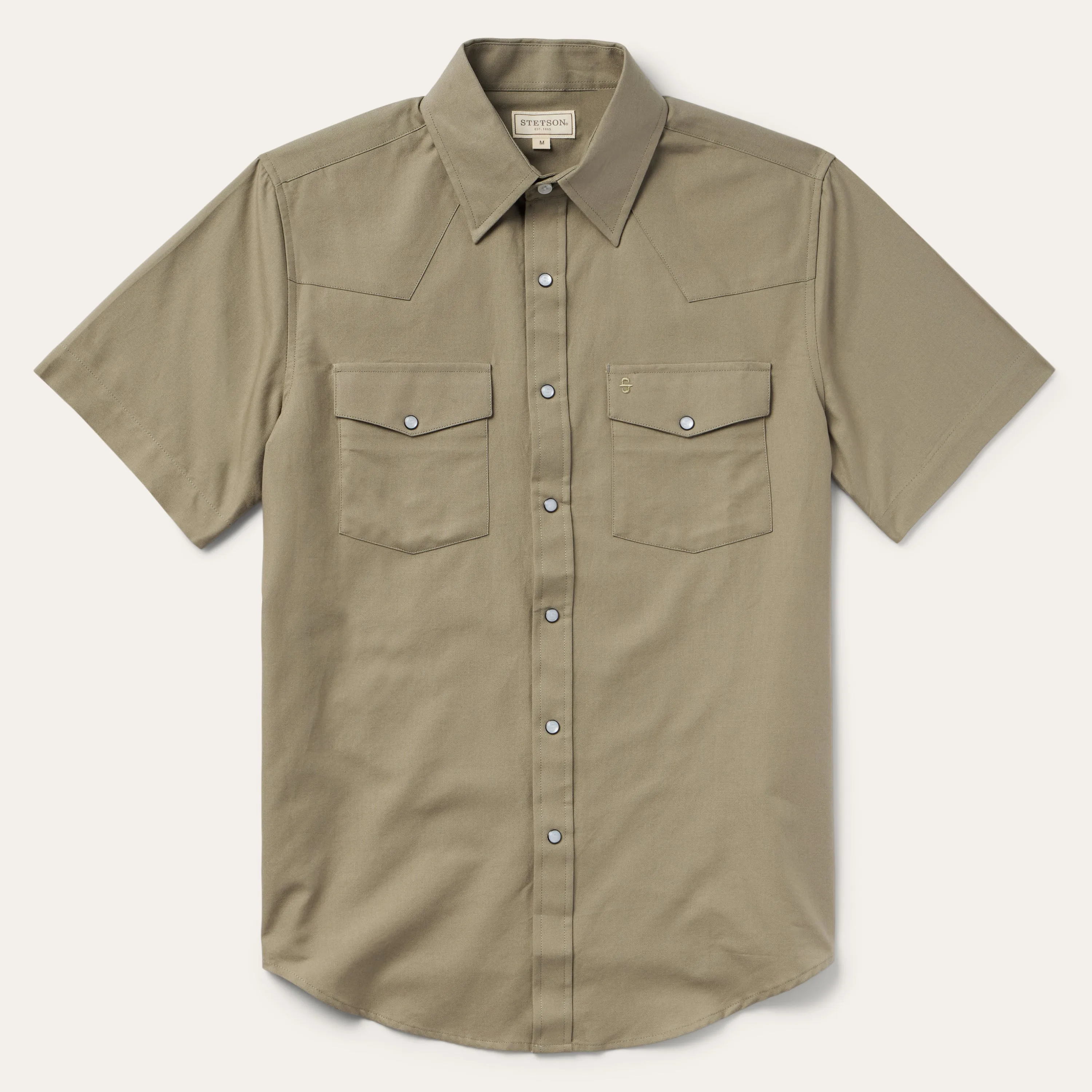 Olive Oxford Short Sleeve Western Shirt sold by Stetson