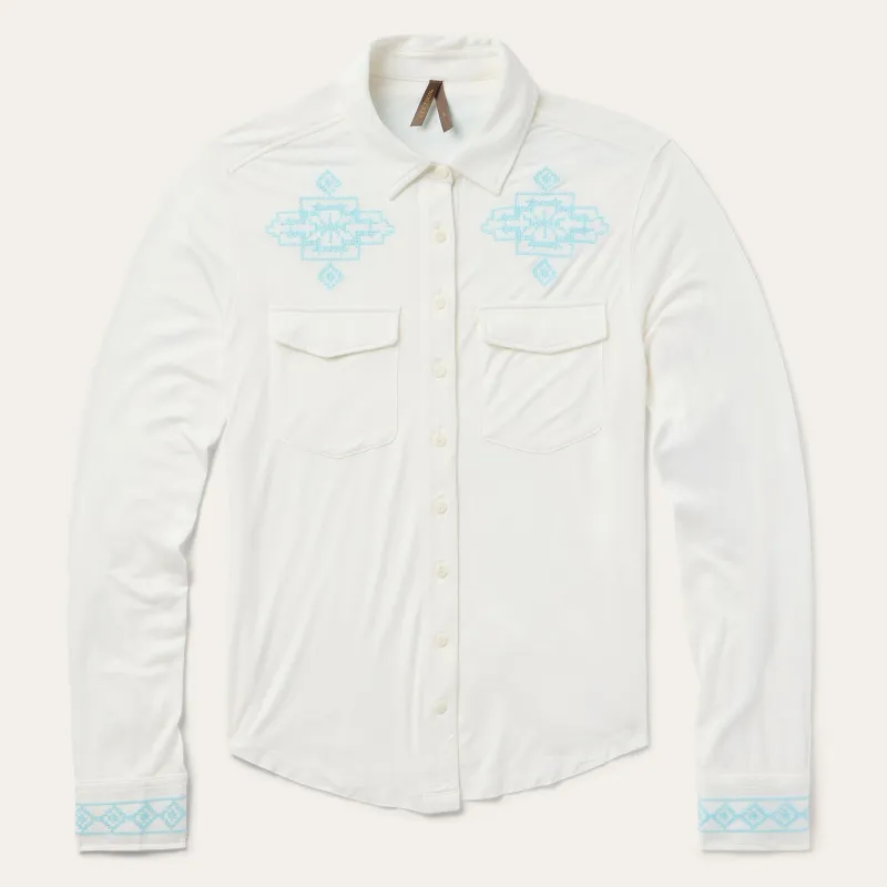 Embroidered Modal Western Shirt sold by Stetson