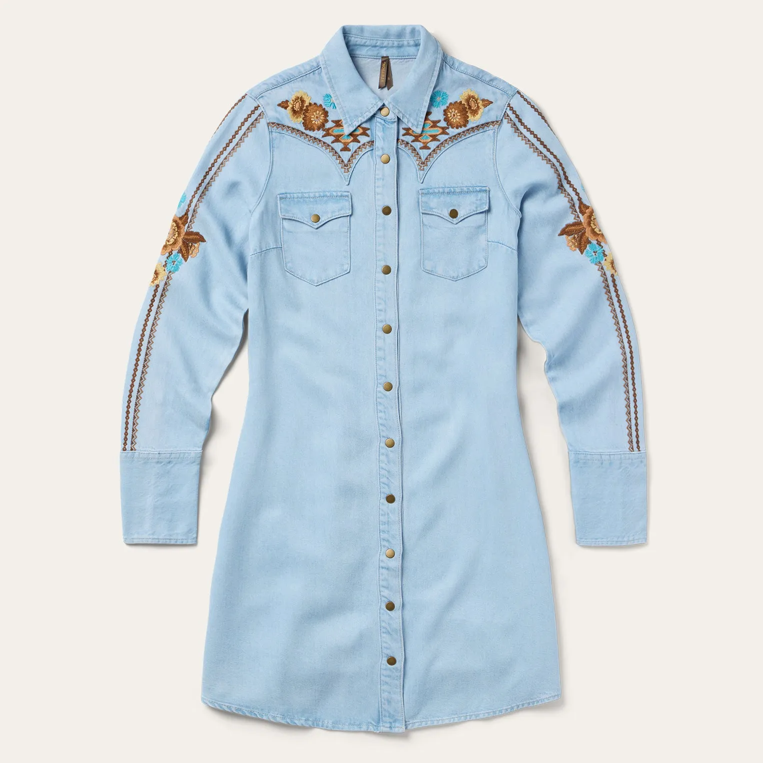 Embroidered Denim Shirt Dress sold by Stetson