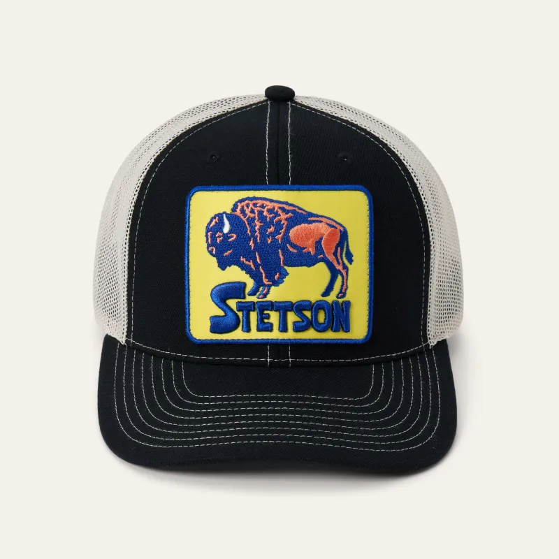 Bison Patch High Crown Trucker Hat sold by Stetson