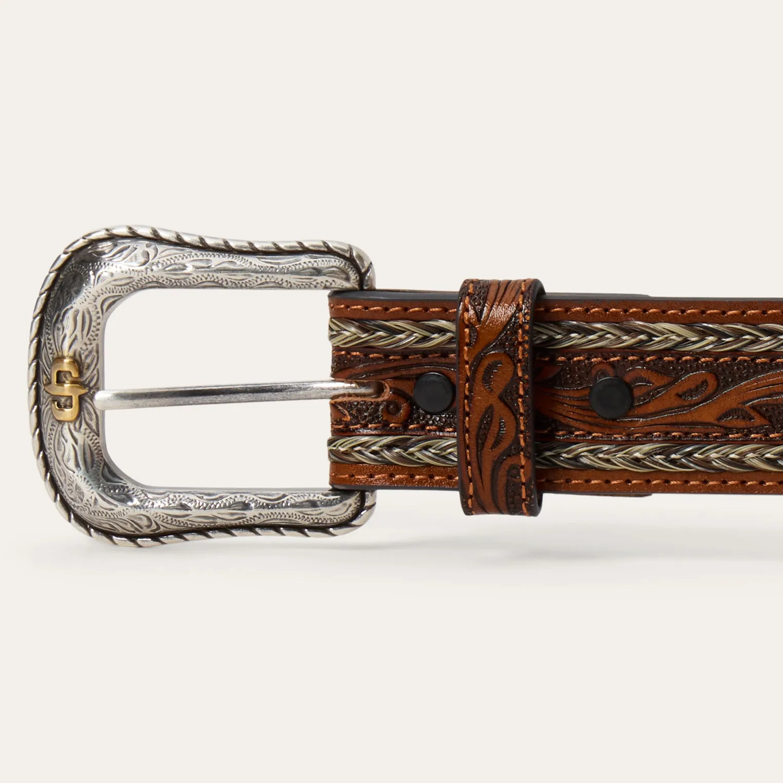 Tooled Horse Hair Braided Edge Belt sold by Stetson product image thumbnail 4