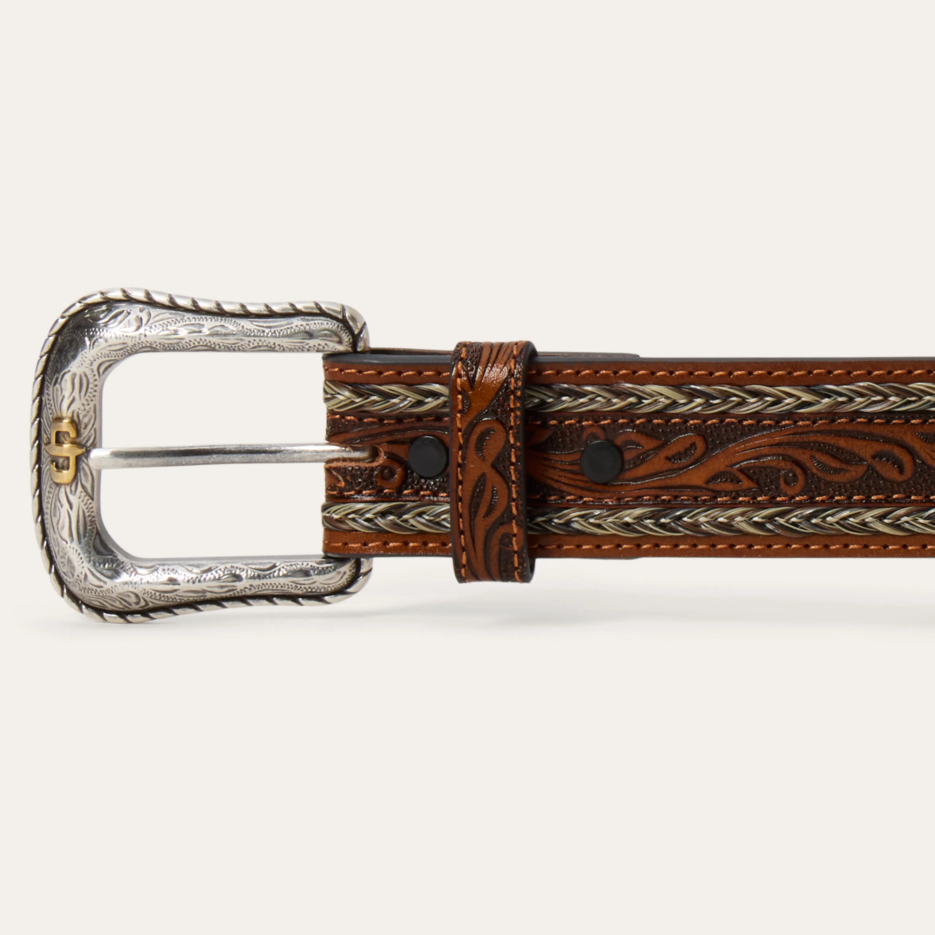 Tooled Horse Hair Braided Edge Belt sold by Stetson product image thumbnail 2