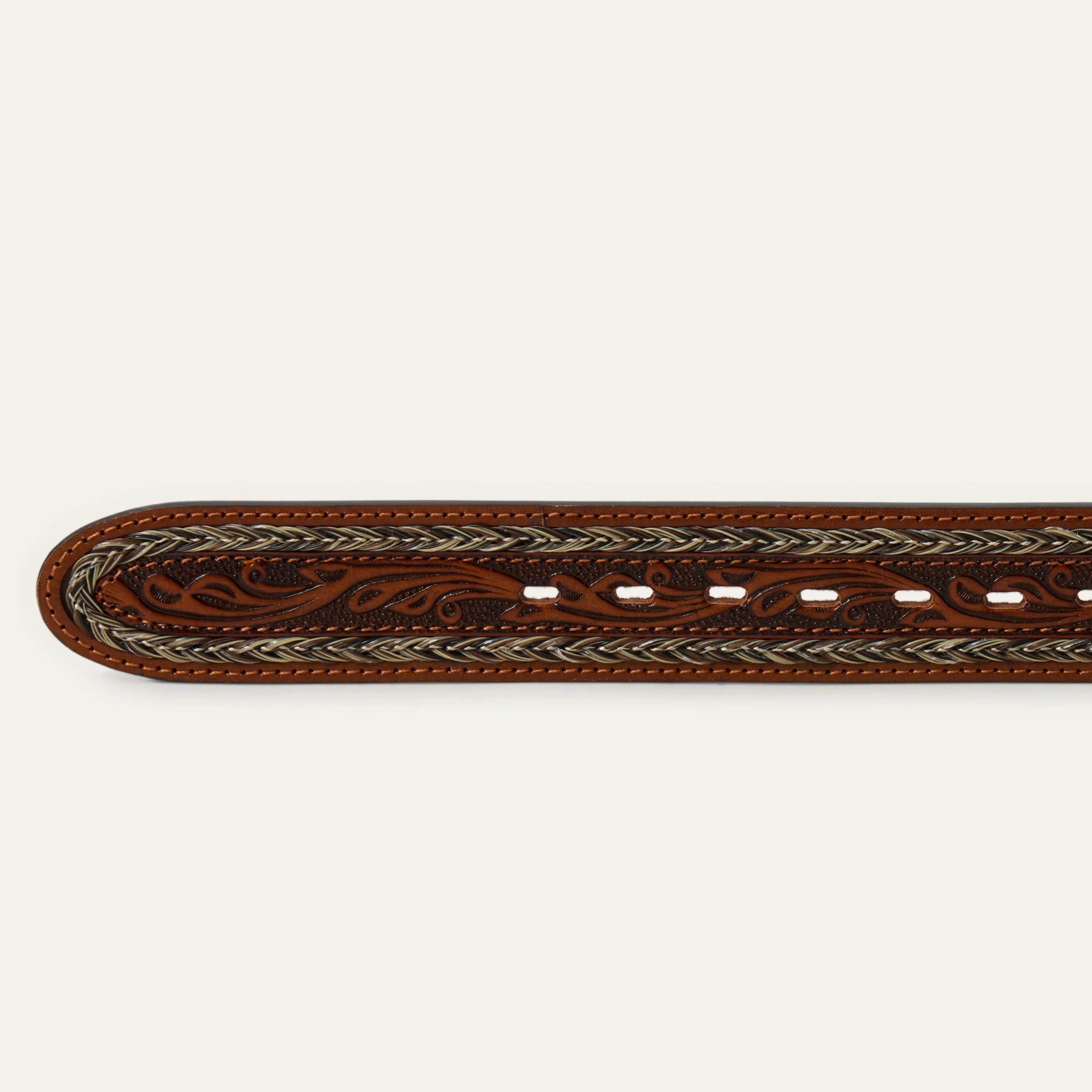 Tooled Horse Hair Braided Edge Belt sold by Stetson product image thumbnail 3