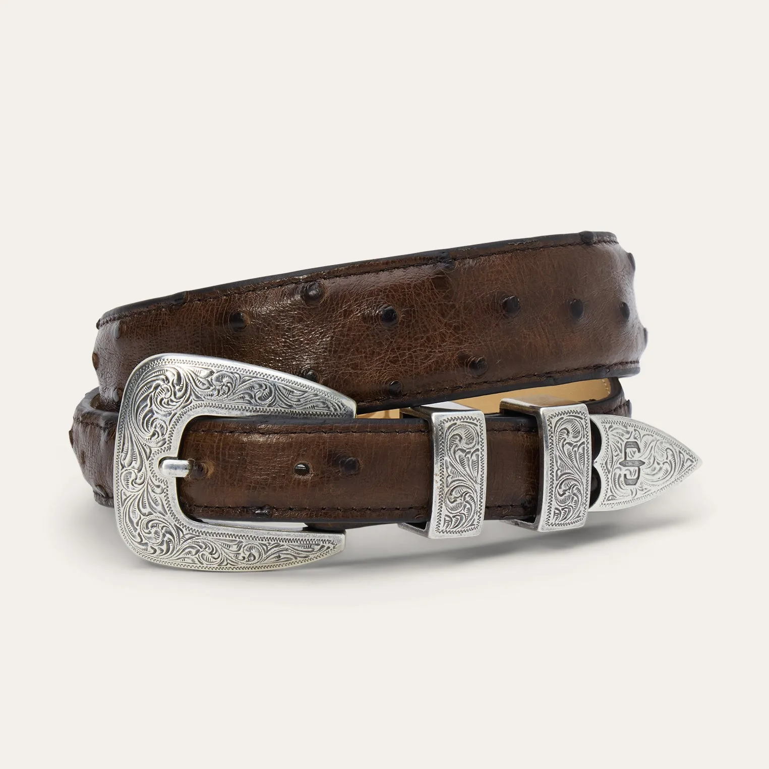 Ostrich Tapered Belt sold by Stetson