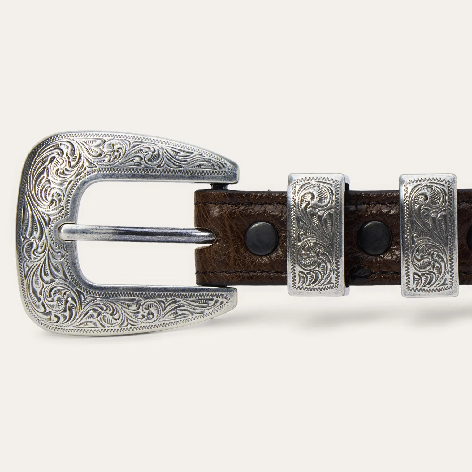 Ostrich Tapered Tab Belt sold by Stetson product image thumbnail 5