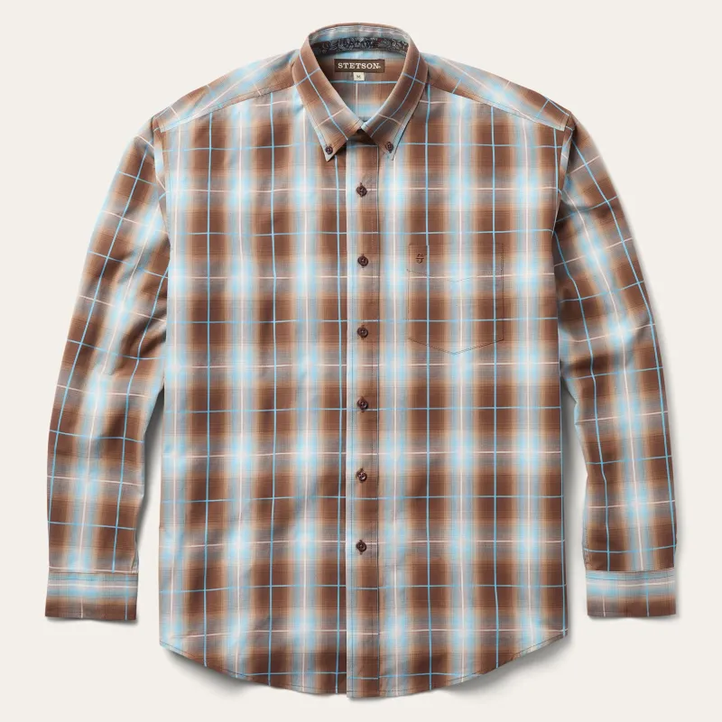 Ombre Plaid Western Shirt sold by Stetson