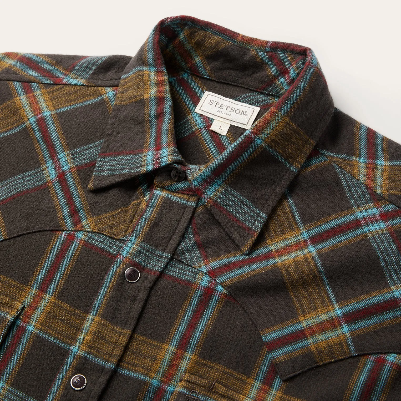 Brushed Twill Plaid Western Shirt sold by Stetson product image thumbnail 3