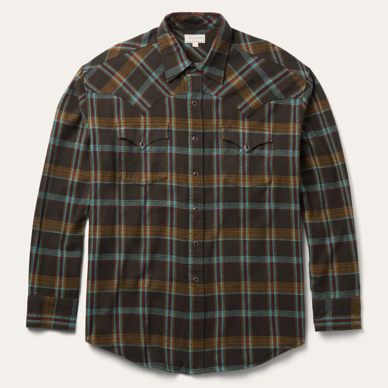 Brushed Twill Plaid Western Shirt sold by Stetson