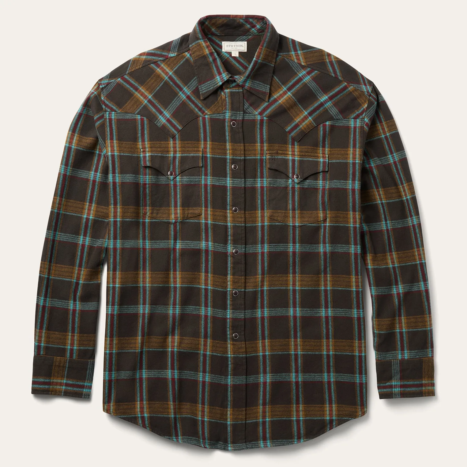 Brushed Twill Plaid Western Shirt sold by Stetson