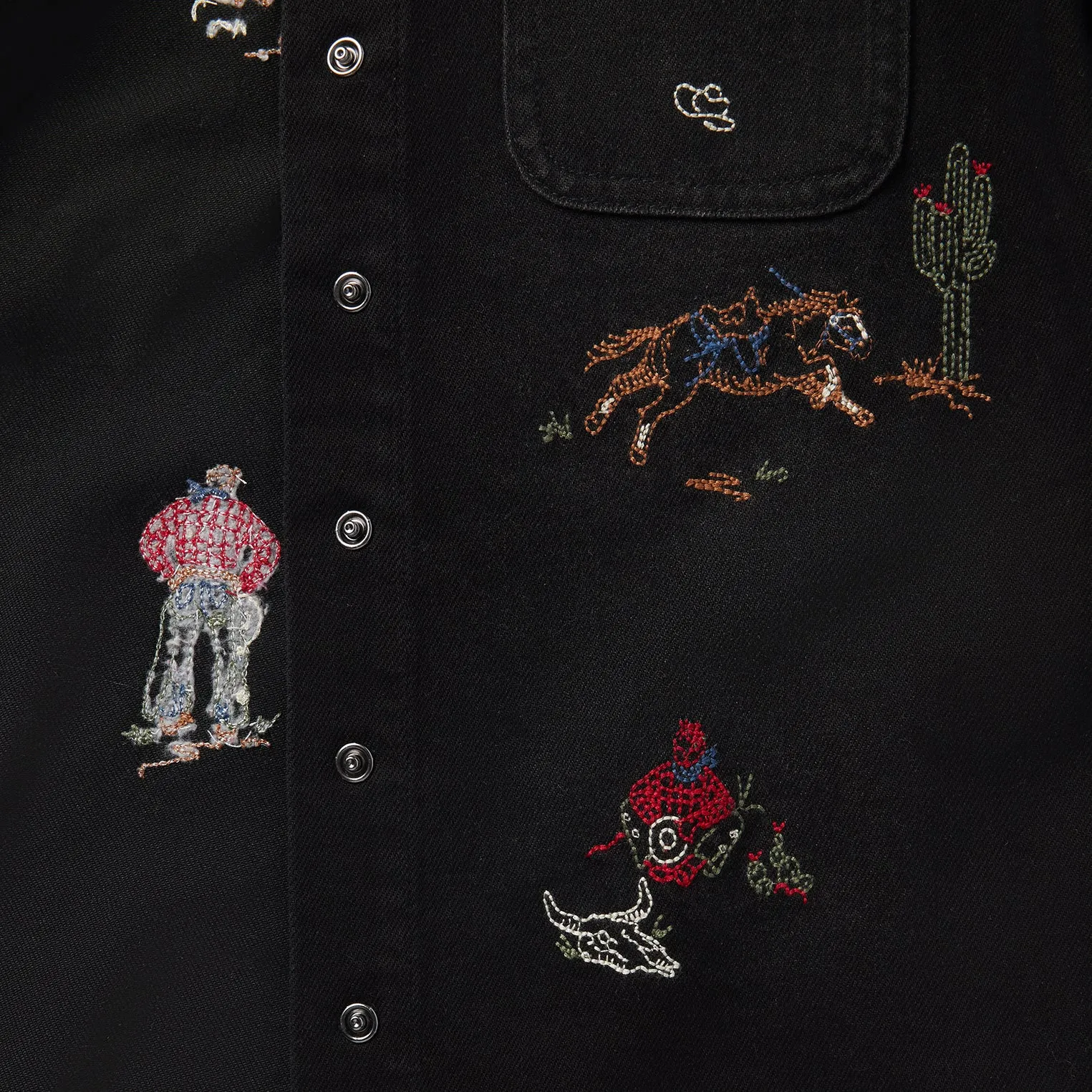 Embroidered Black Denim Shirt sold by Stetson product image thumbnail 4