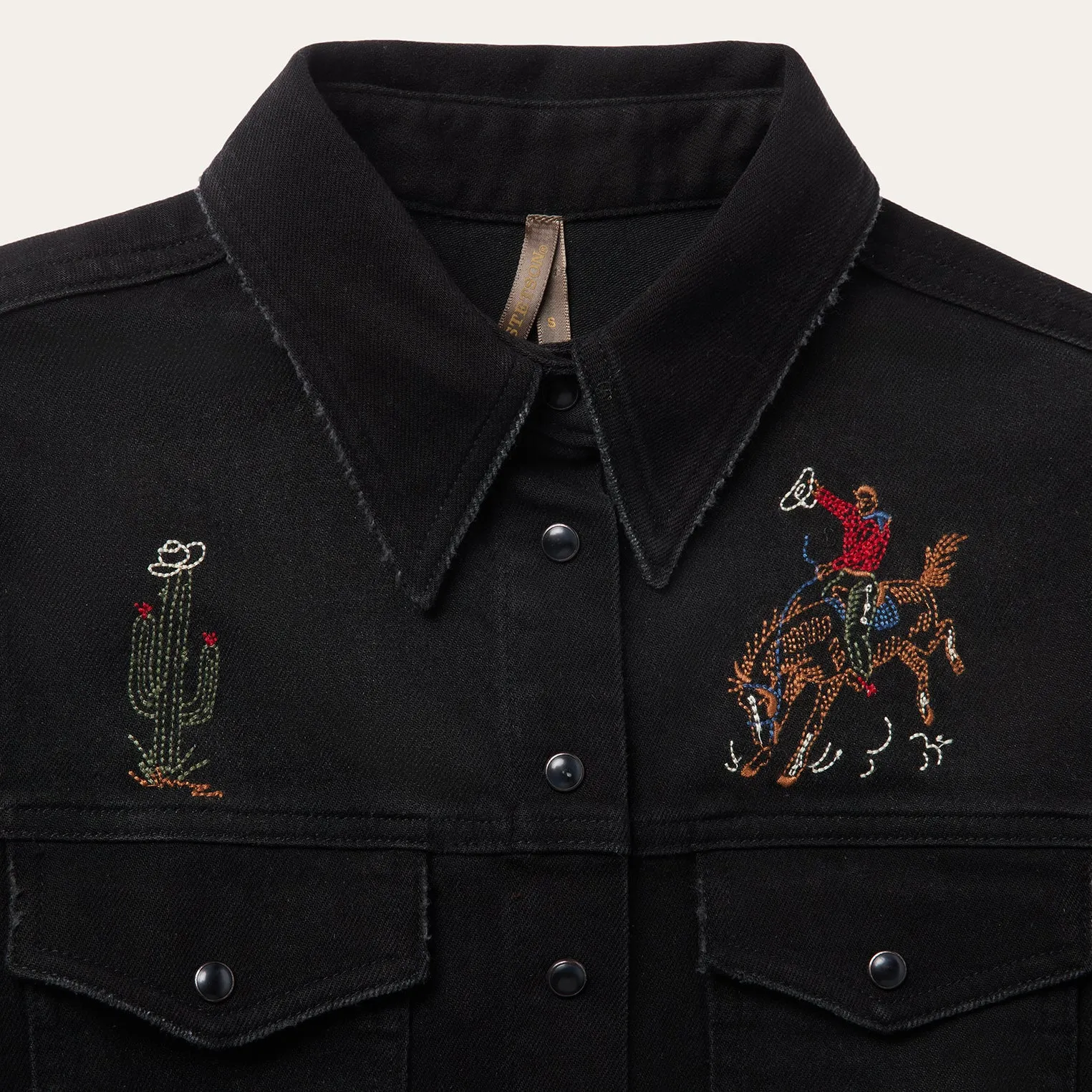 Embroidered Black Denim Shirt sold by Stetson product image thumbnail 3