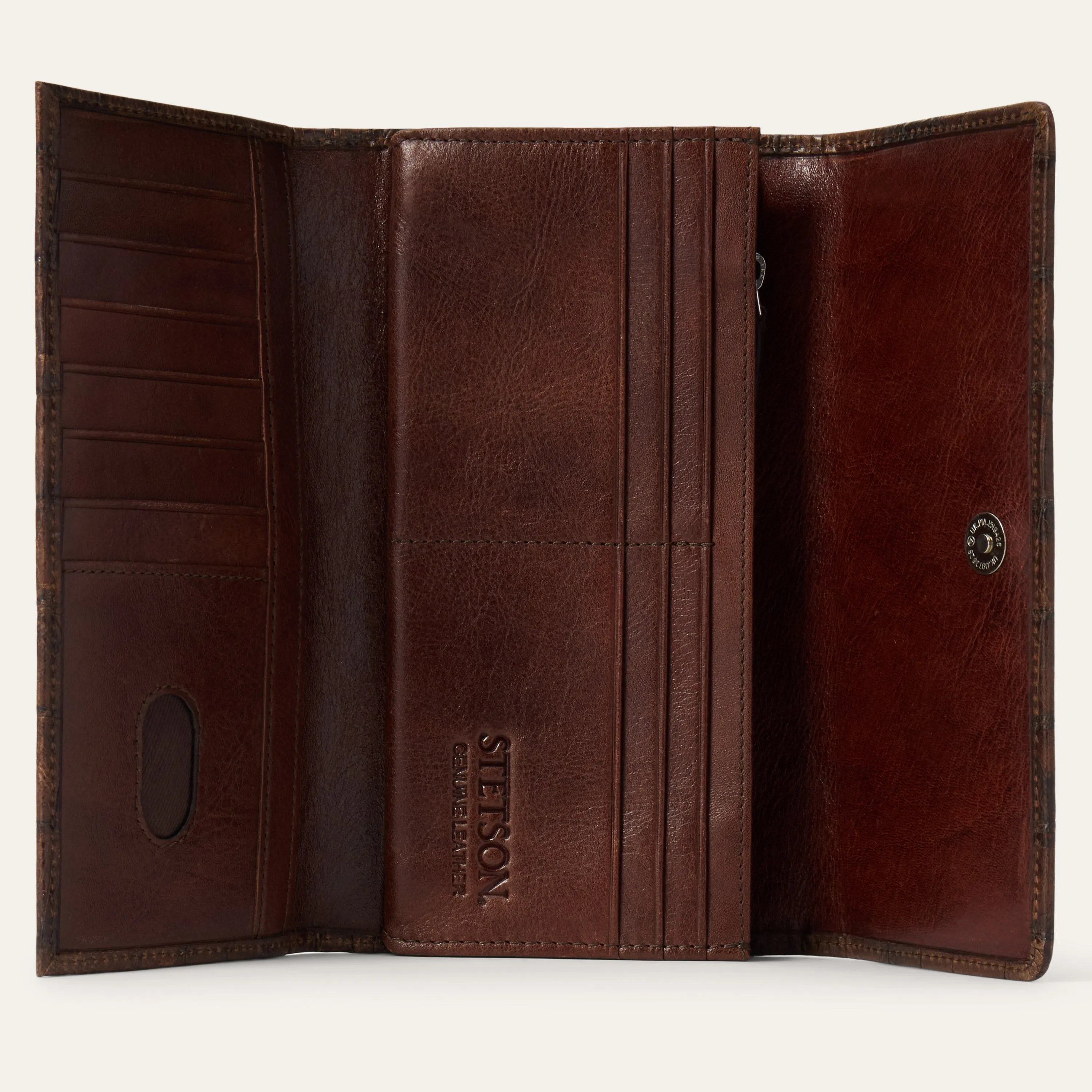 Croco Embossed Front Flap Wallet sold by Stetson product image thumbnail 3