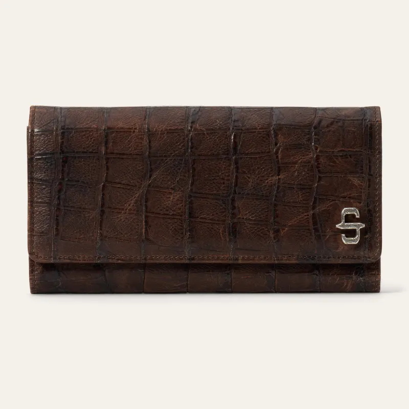 Croco Embossed Front Flap Wallet sold by Stetson
