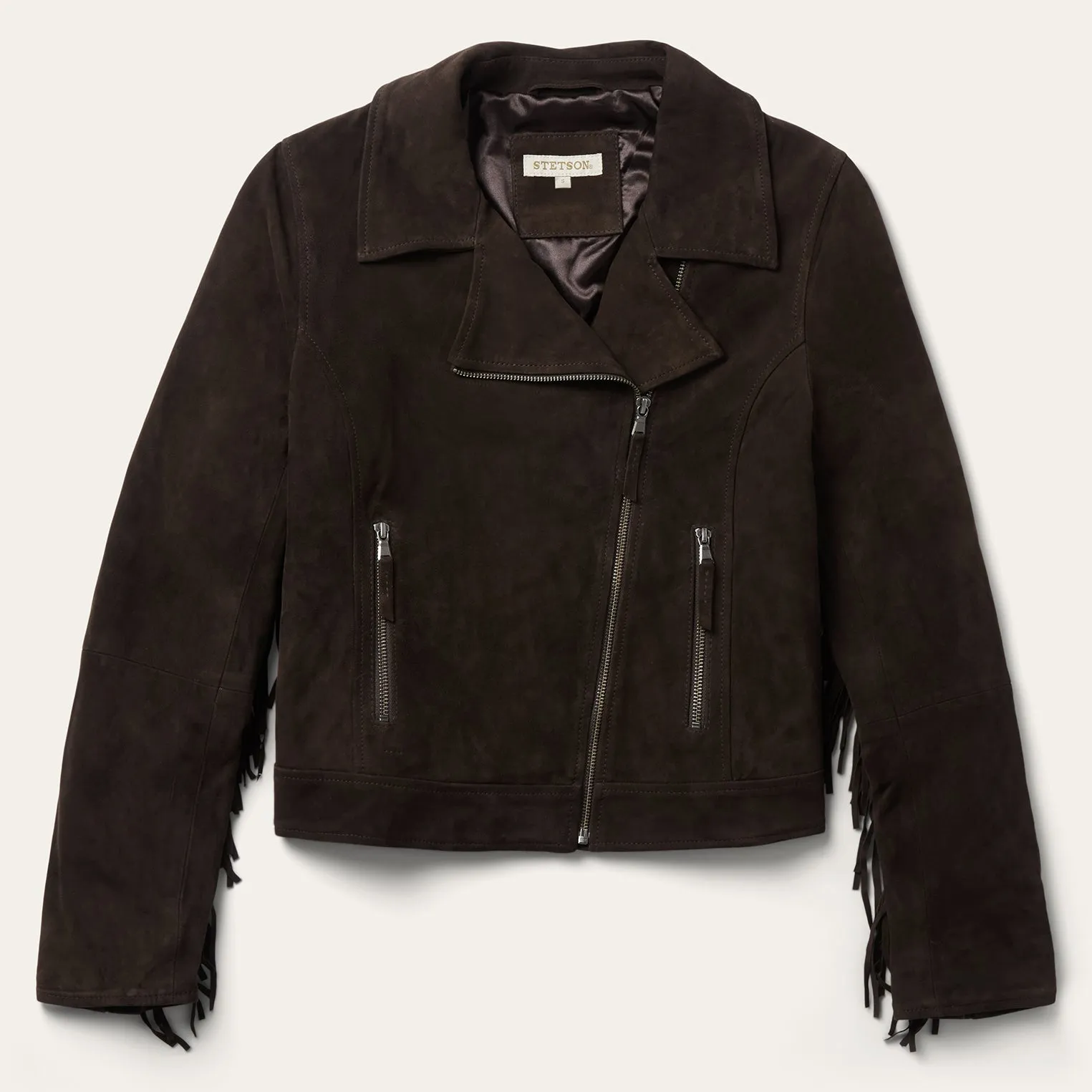 Suede Fringe Motorcycle Jacket sold by Stetson