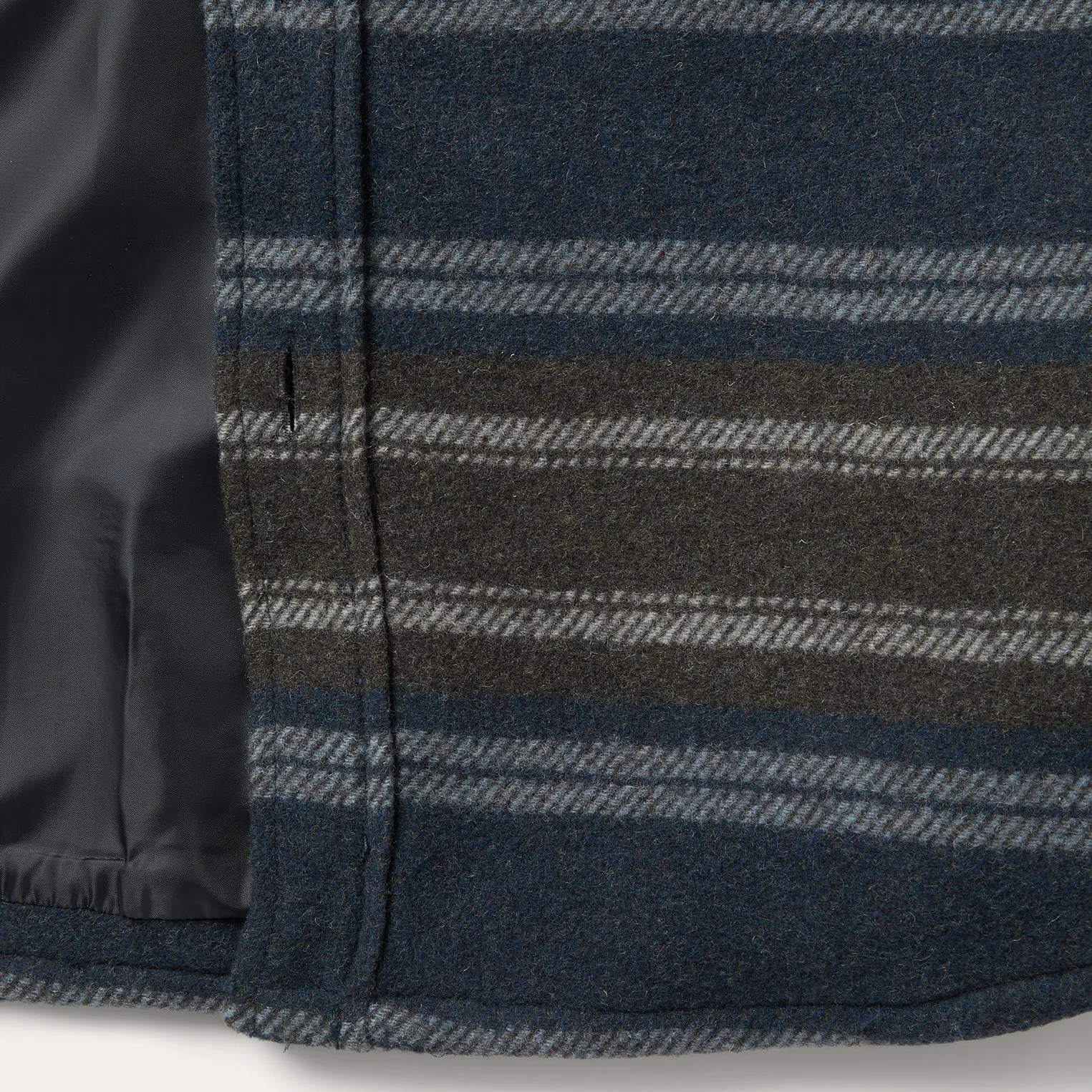 Wool Blend Stripe Shirt Jacket sold by Stetson product image thumbnail 5