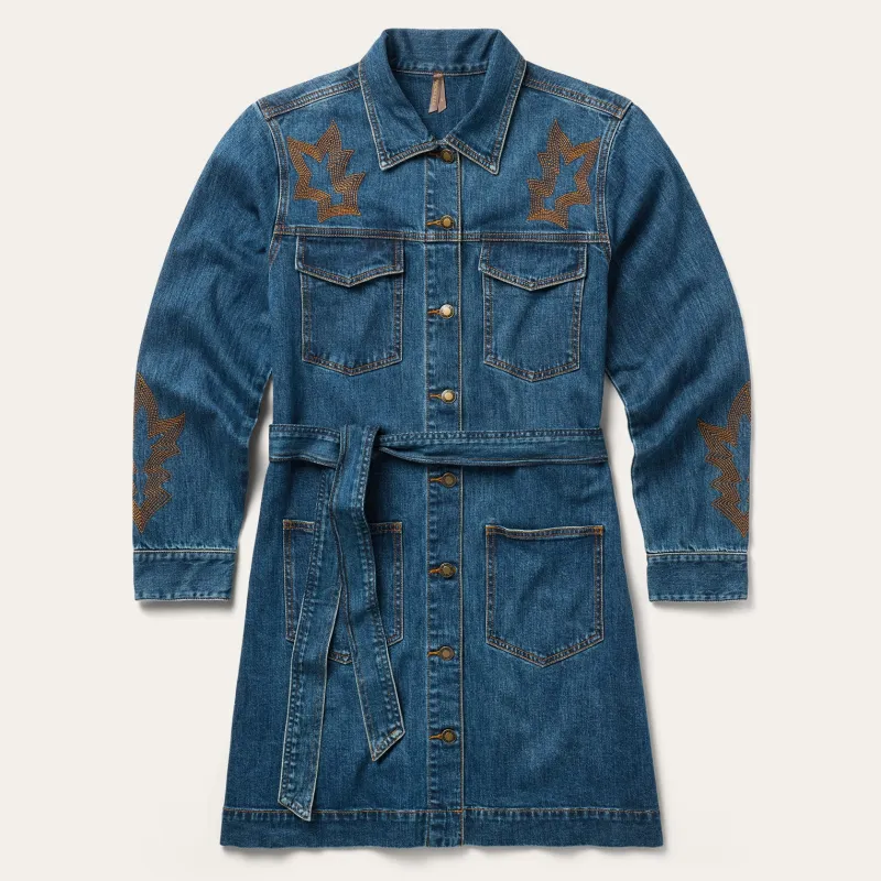 Embroidered Stretch Denim Shirt Dress sold by Stetson