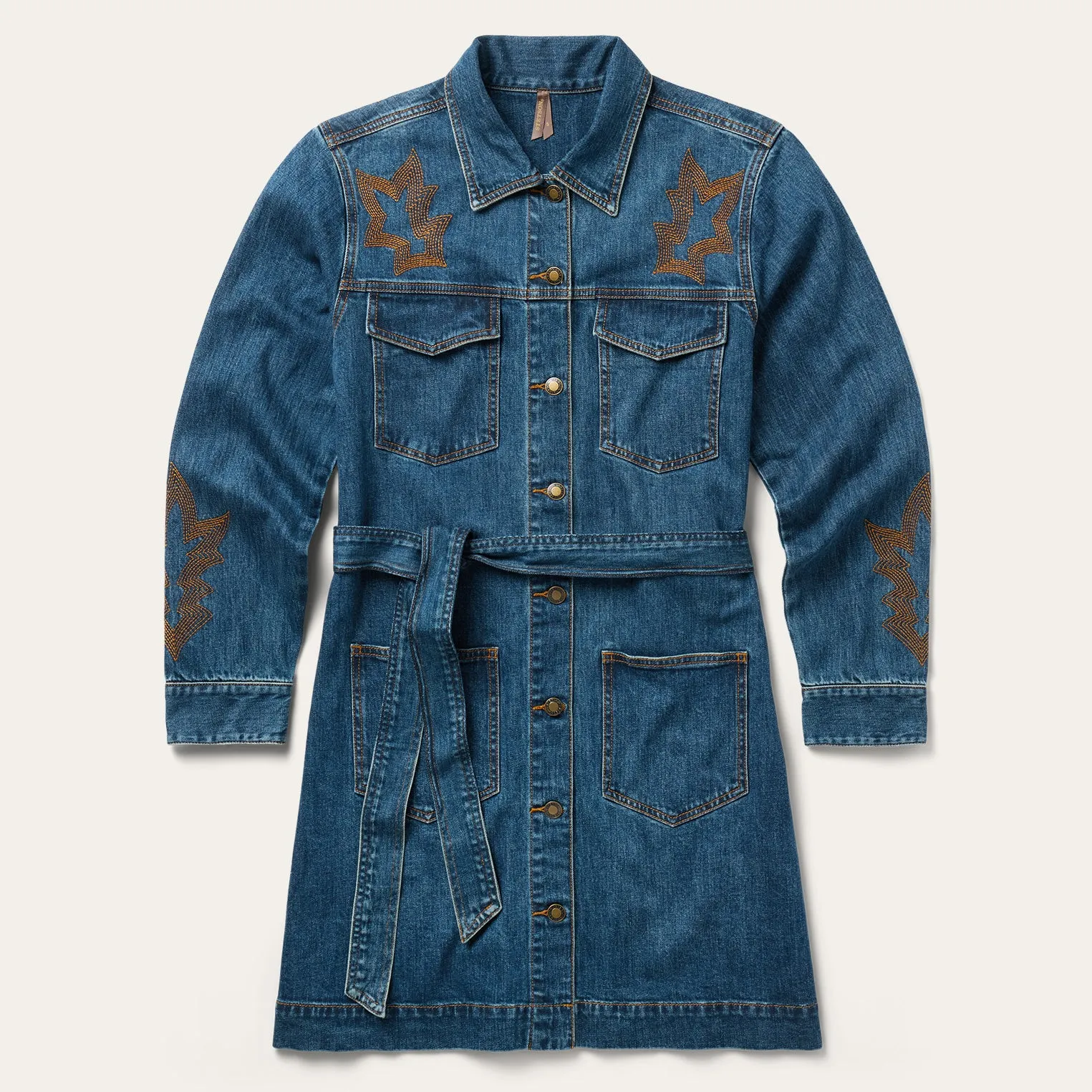 Embroidered Stretch Denim Shirt Dress sold by Stetson
