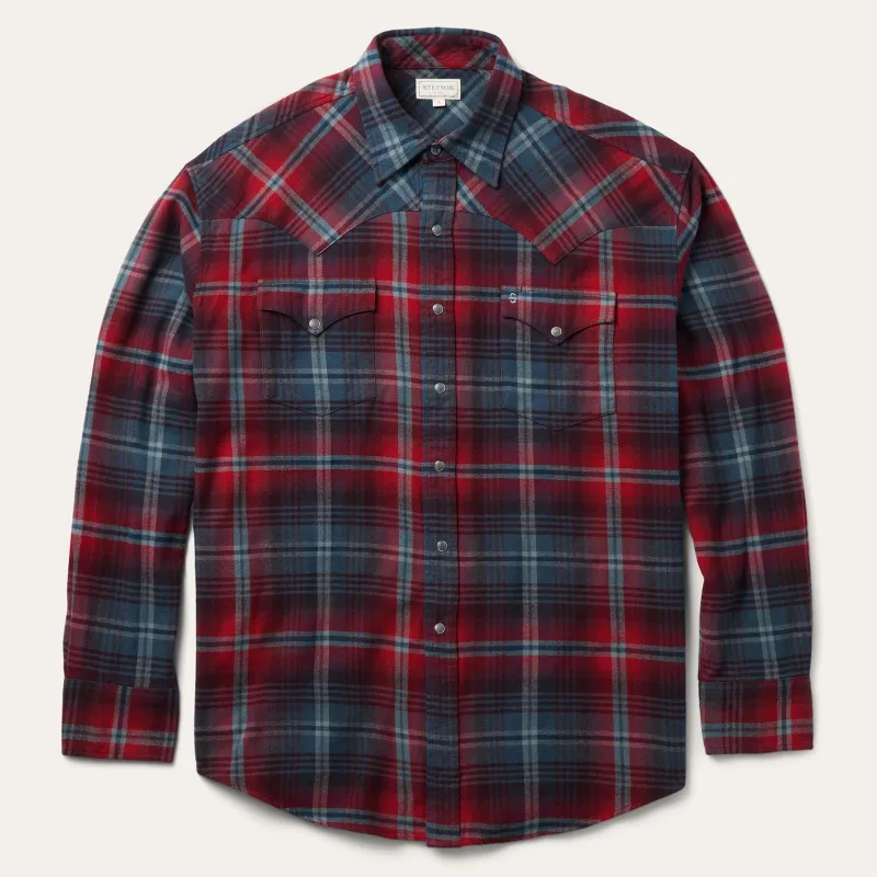 Brushed Twill Plaid Western Shirt sold by Stetson