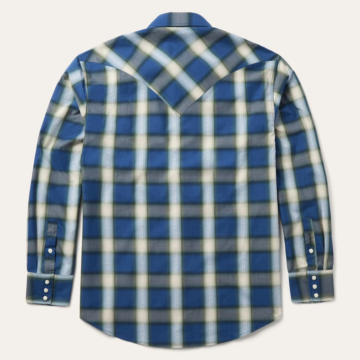 Blue Sage Dobby Plaid Western Shirt sold by Stetson product image thumbnail 2