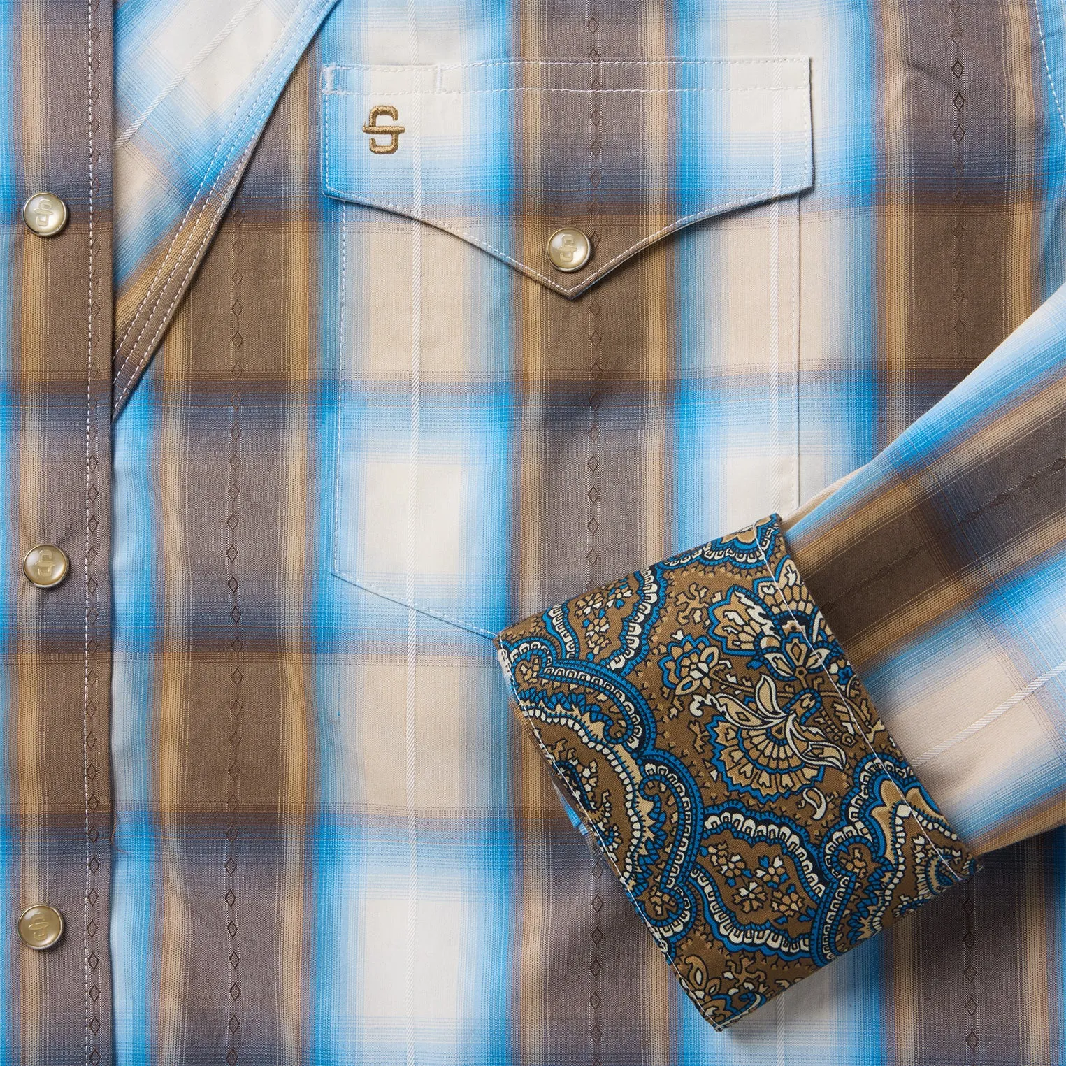 Sandalwood Ombre Plaid Western Shirt sold by Stetson product image thumbnail 5