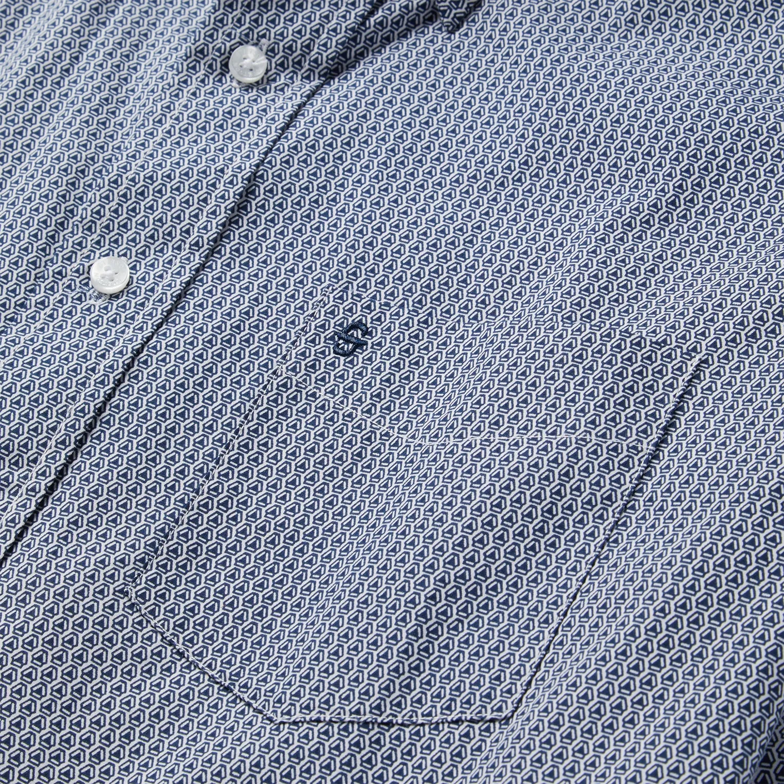 Blue Deco Geo Print Button Front Shirt sold by Stetson product image thumbnail 4