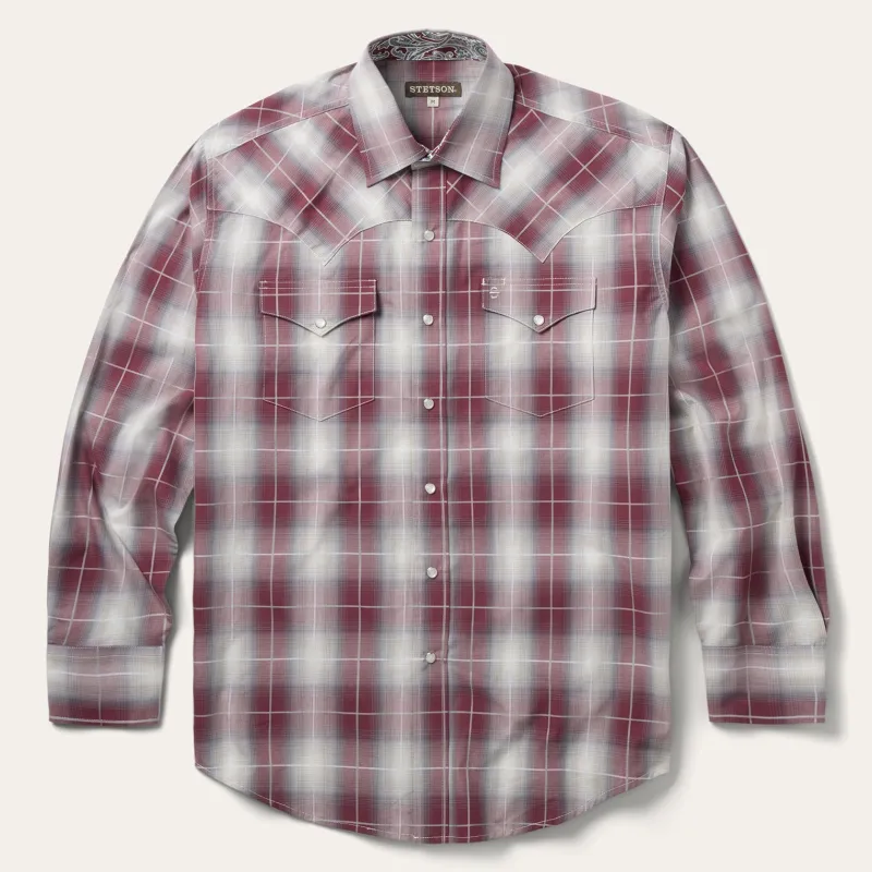 Ombre Plaid Western Shirt sold by Stetson