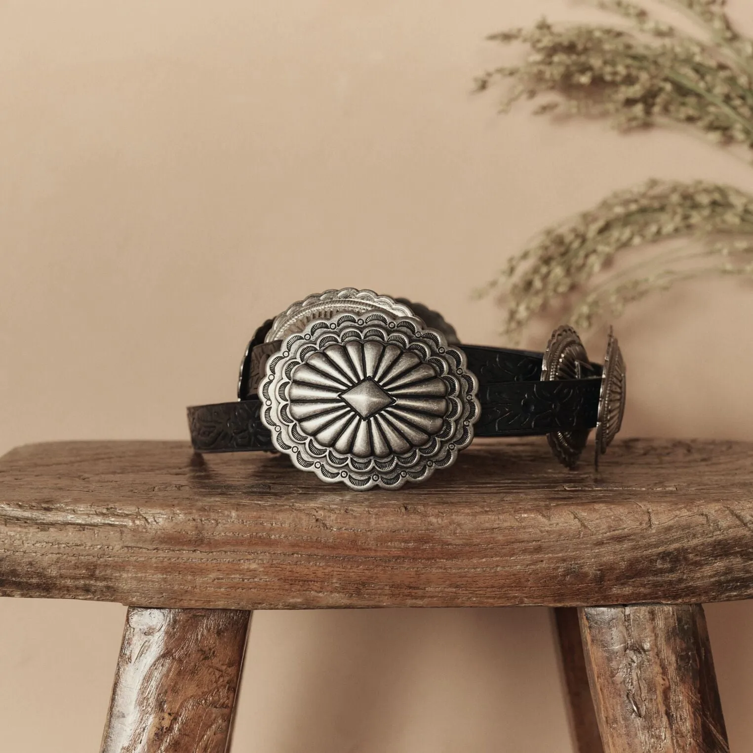 Stetson & THE GREAT. Tooled Leather Concho Belt sold by Stetson product image thumbnail 2