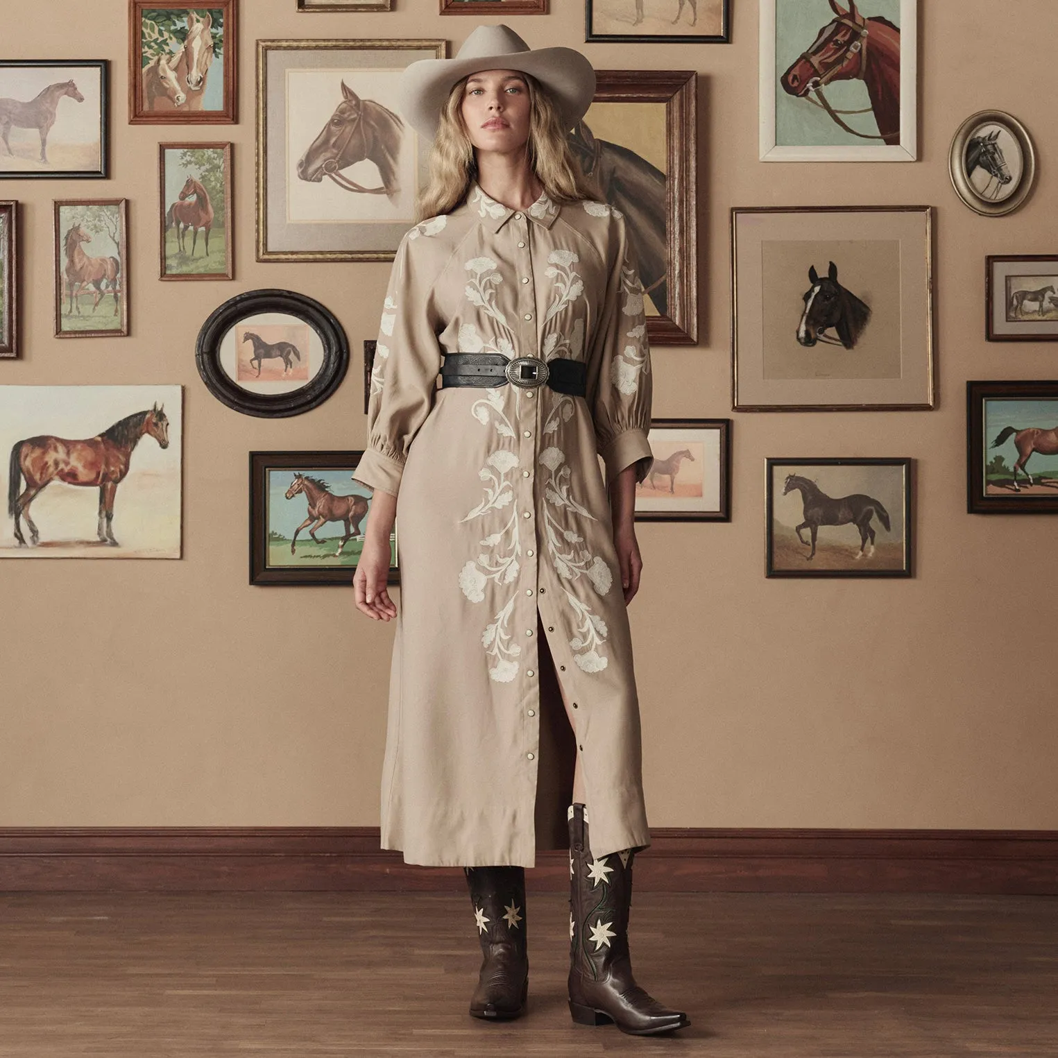 Stetson & THE GREAT. The Western Embroidered Herd Dress sold by Stetson product image thumbnail 2