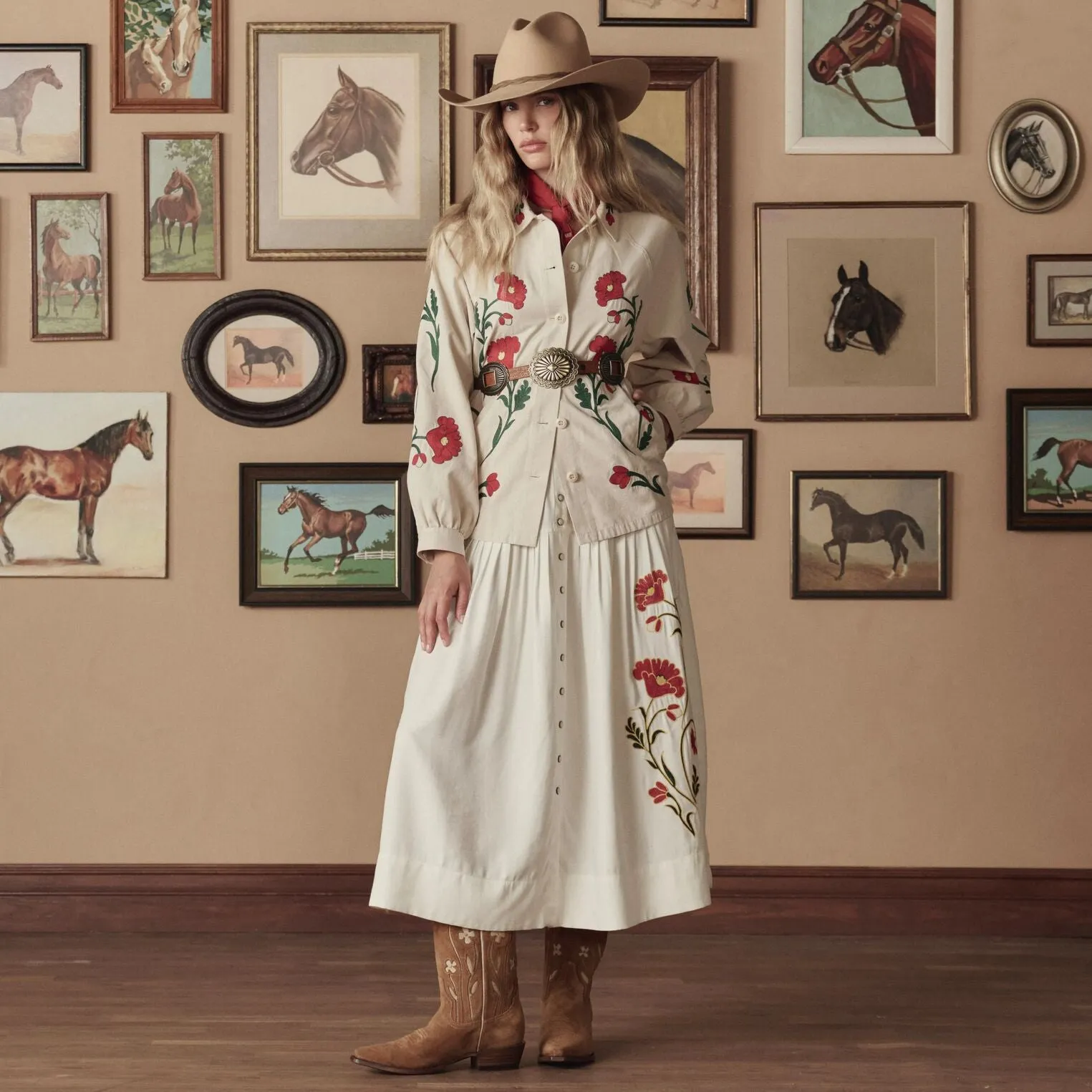 Stetson & THE GREAT. The Western Embroidered Commodore Jacket sold by Stetson product image thumbnail 2