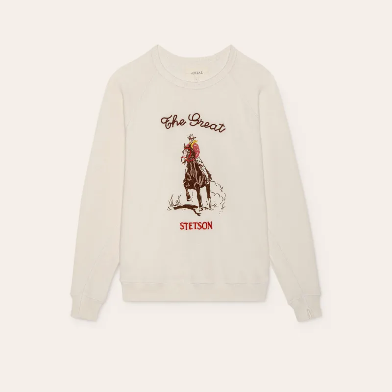 Stetson & THE GREAT. The College Sweatshirt with Stetson Graphic sold by Stetson