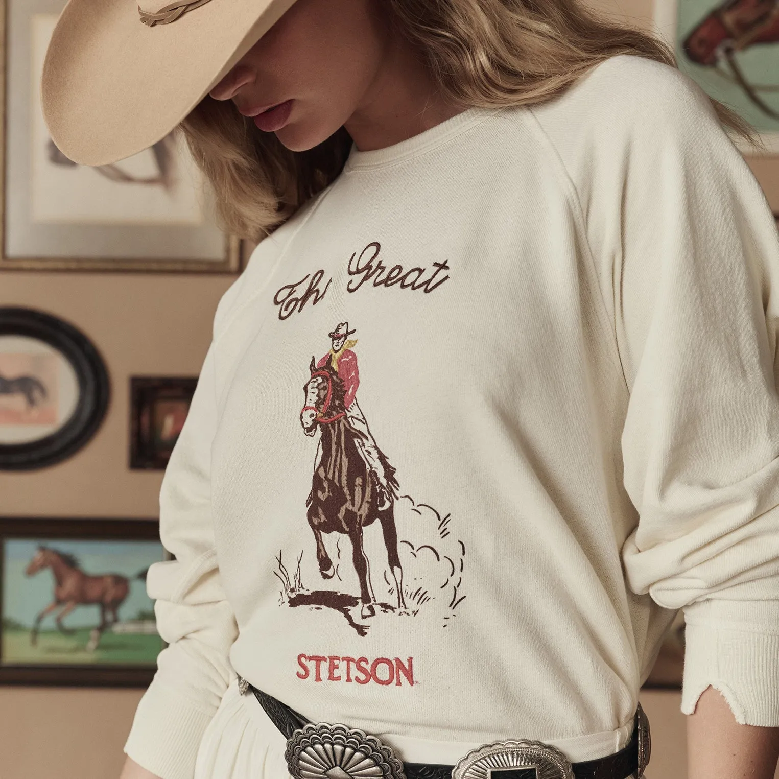 Stetson & THE GREAT. The College Sweatshirt with Stetson Graphic sold by Stetson product image thumbnail 3