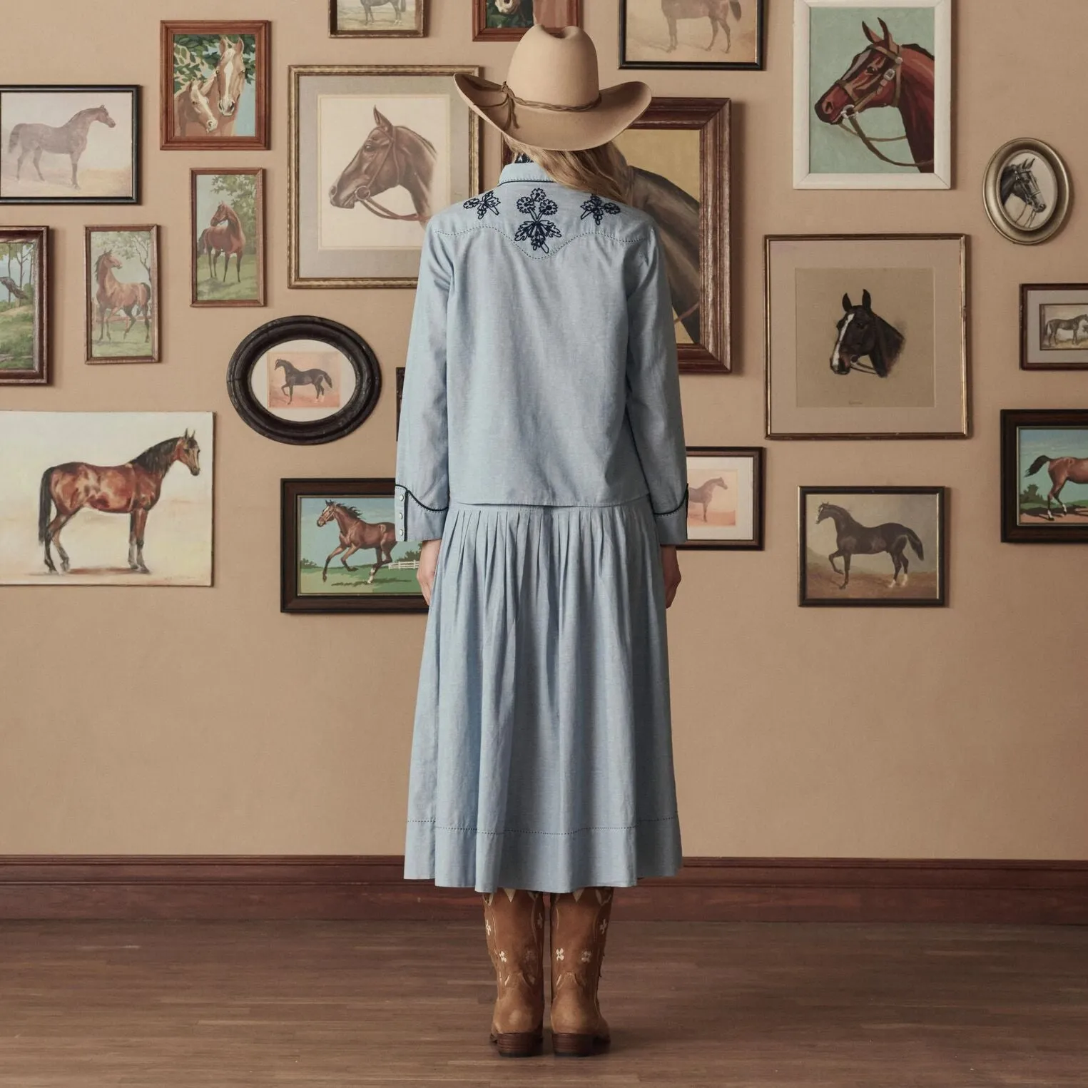 Stetson & THE GREAT. The Chambray Embroidered Western Shirt sold by Stetson product image thumbnail 3