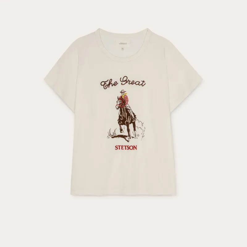 Stetson & THE GREAT. The Boxy Crew with Stetson Graphic sold by Stetson