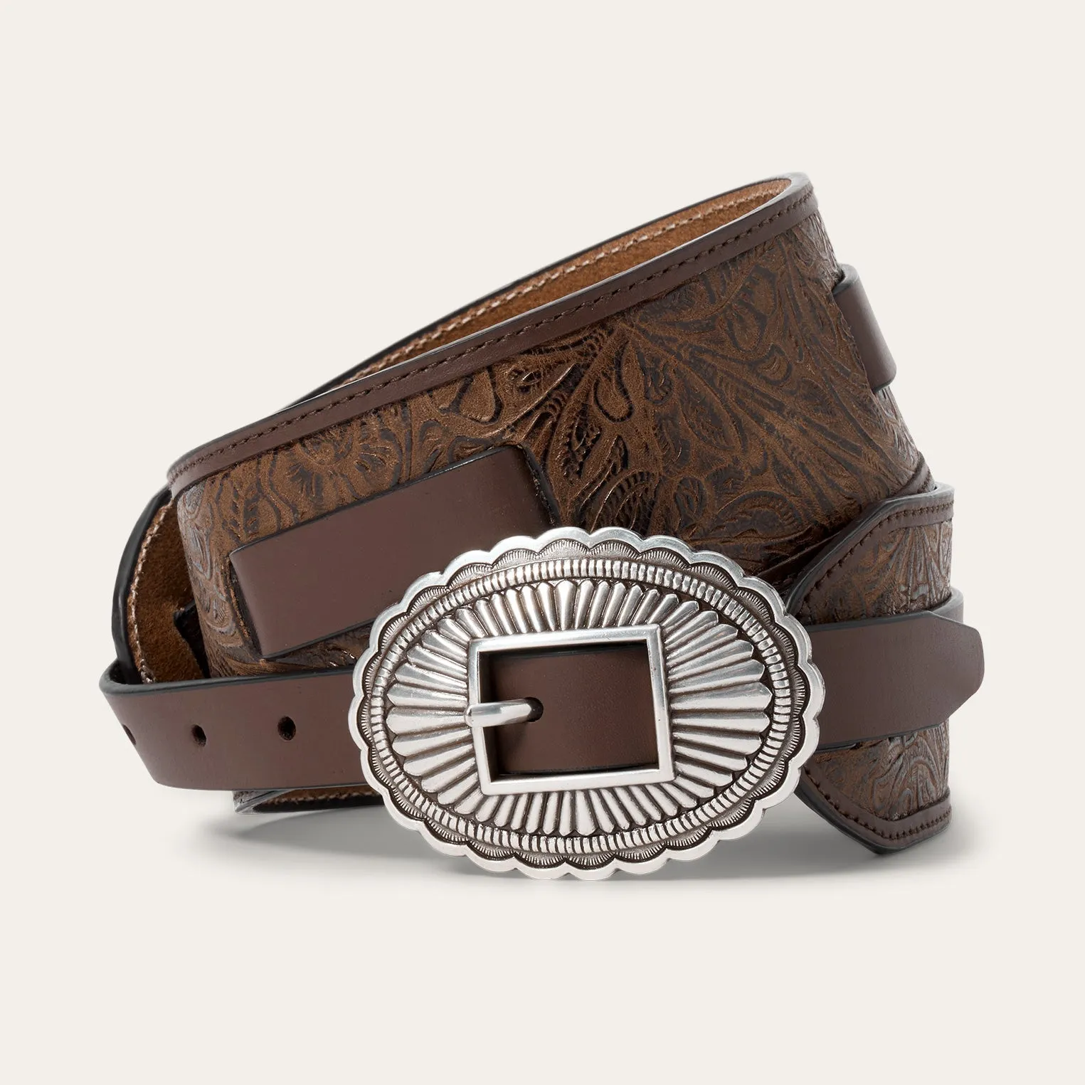 Stetson & THE GREAT. Tooled Waist Belt sold by Stetson