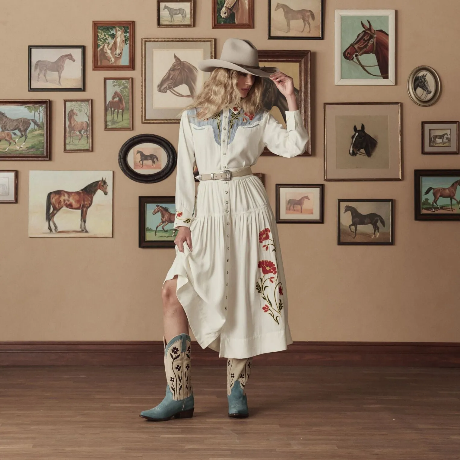 Stetson & THE GREAT. Suede Floral Cowboy Boot sold by Stetson product image thumbnail 2