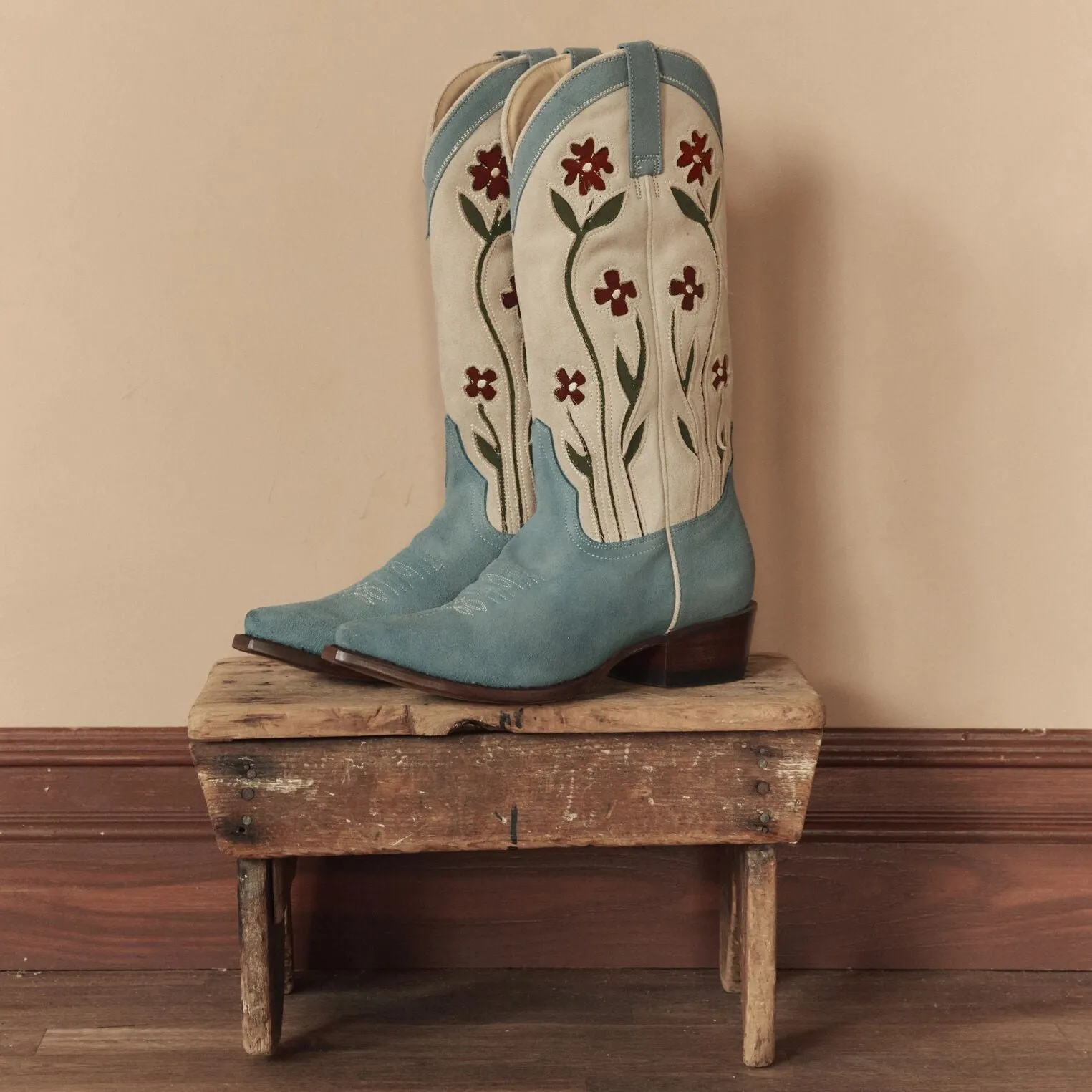 Stetson & THE GREAT. Suede Floral Cowboy Boot sold by Stetson product image thumbnail 3