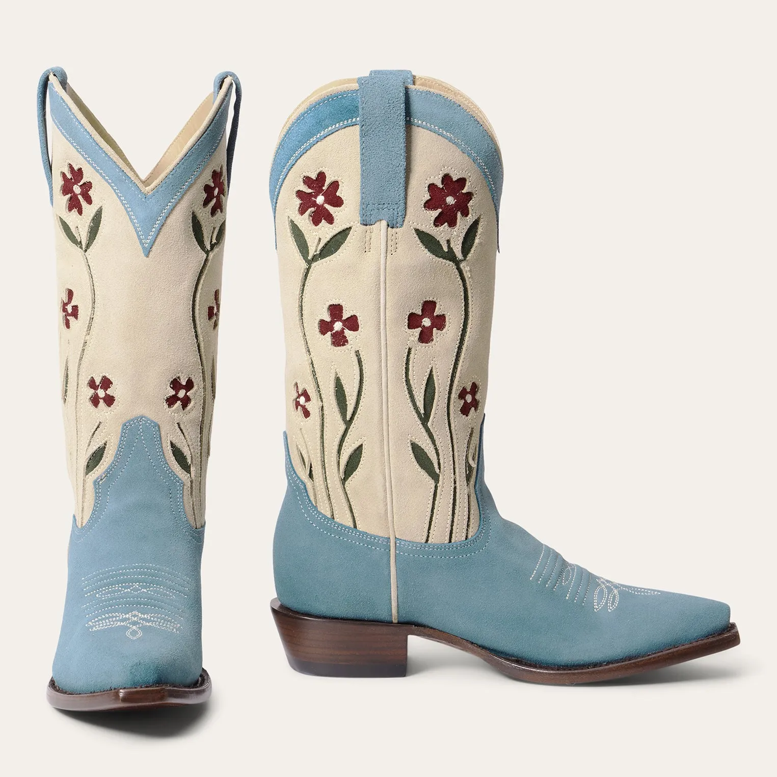 Stetson & THE GREAT. Suede Floral Cowboy Boot sold by Stetson