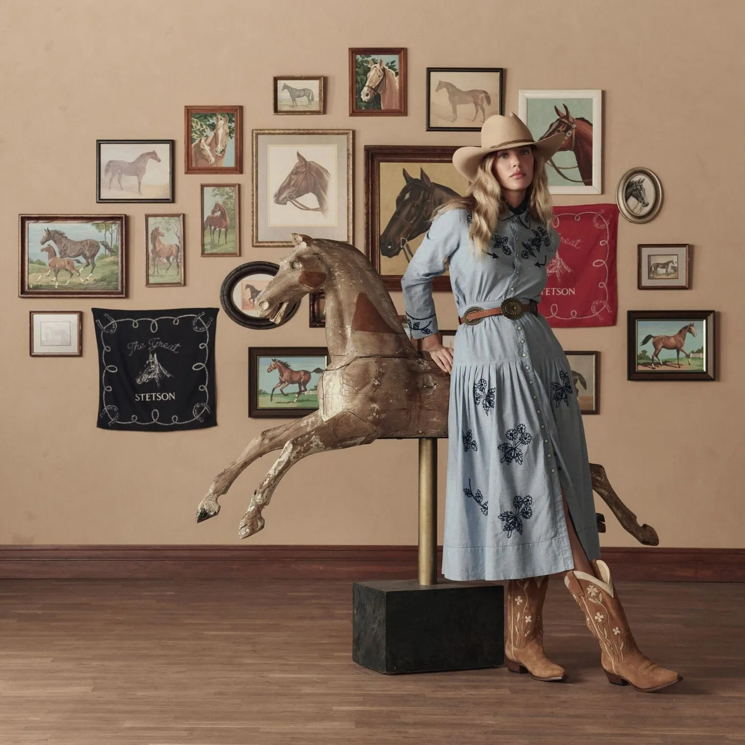 Stetson & THE GREAT. Suede Floral Cowboy Boot sold by Stetson product image thumbnail 2