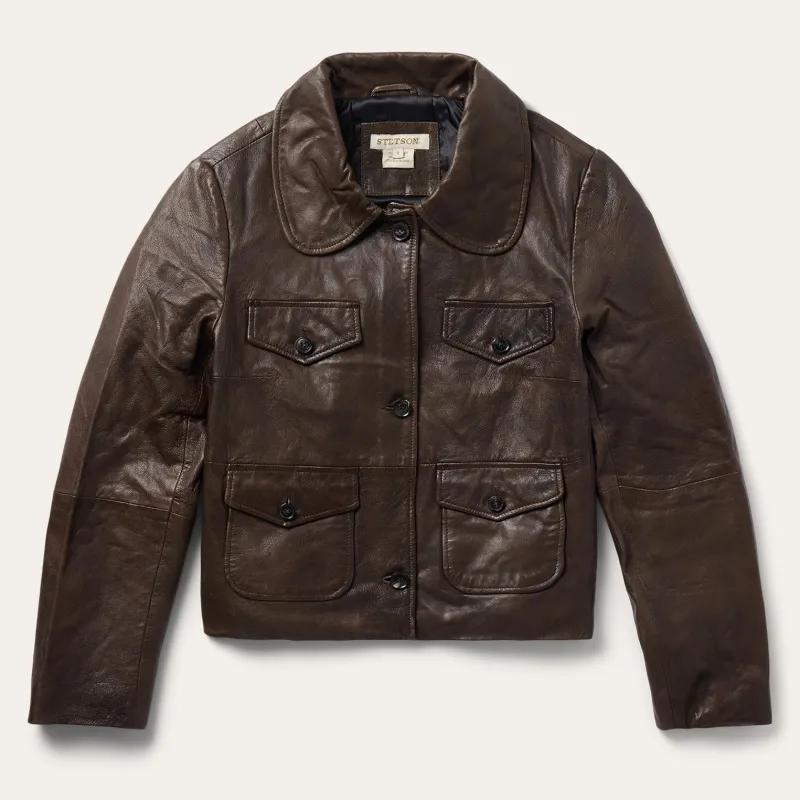 Lamb Leather Cropped Jacket sold by Stetson