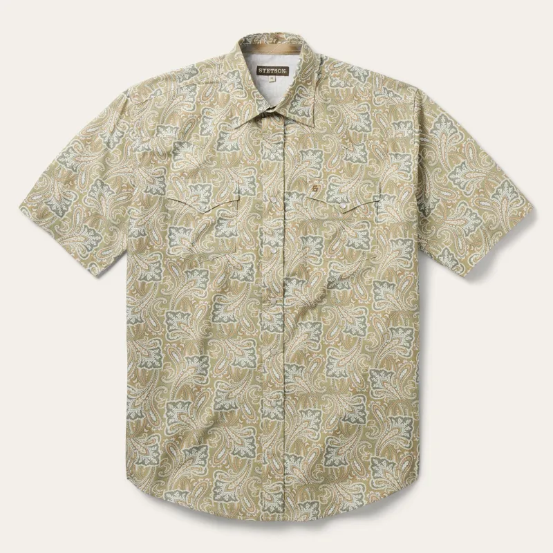 Paisley Short Sleeve Shirt made by Stetson