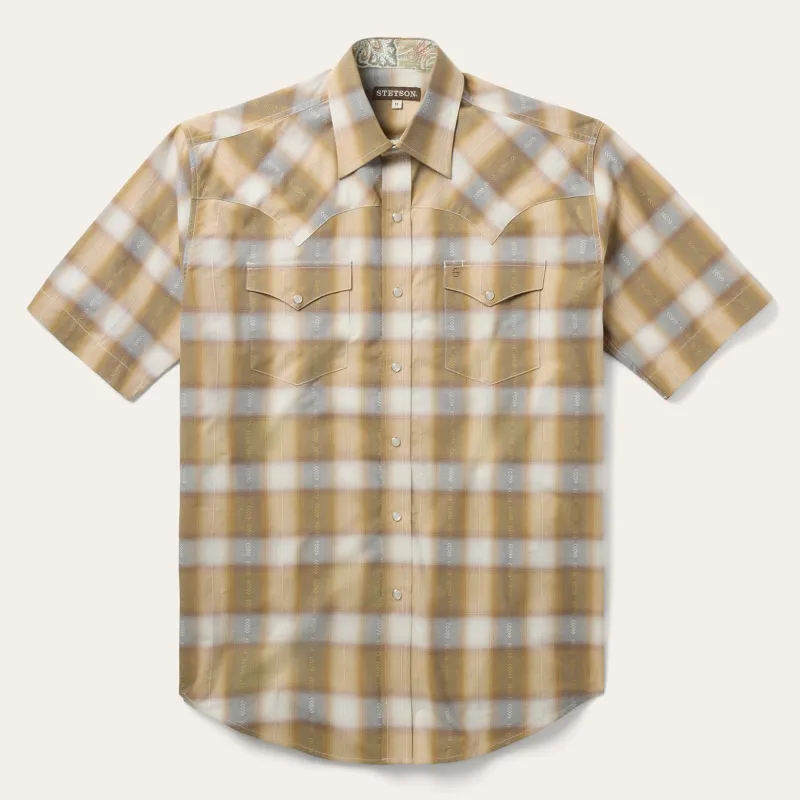 Gold Dust Plaid Short Sleeve Shirt made by Stetson