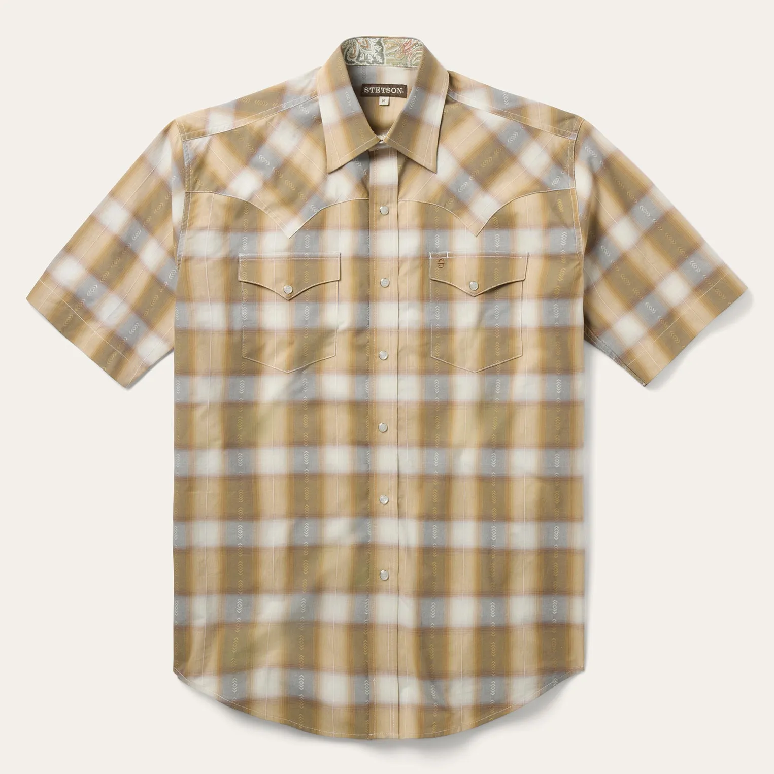 Gold Dust Plaid Short Sleeve Shirt sold by Stetson